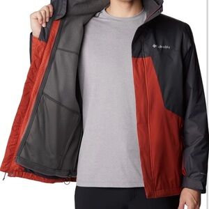 NEW Columbia Tunnel Falls Interchange Jacket Orange 3 in 1 Fleece Lined Large